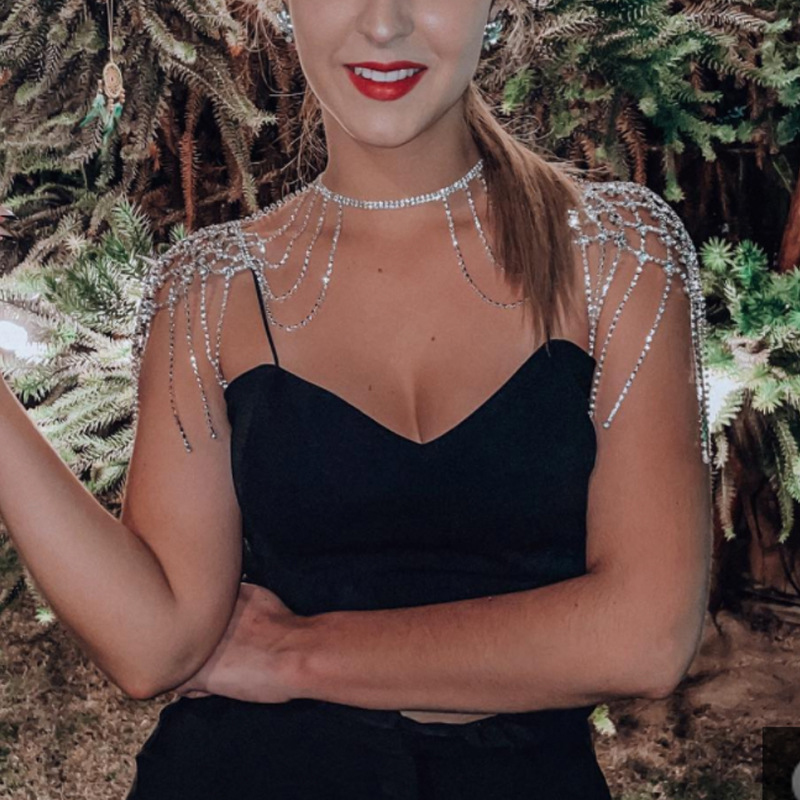 Кросс-браундер Новая Преувеличенная Кулонная Цепочка Европа и Америка Универсальная Ночная Клубная Вечеринка Цепочка для Тела с Бриллиантами Женская Цепочка для Тела