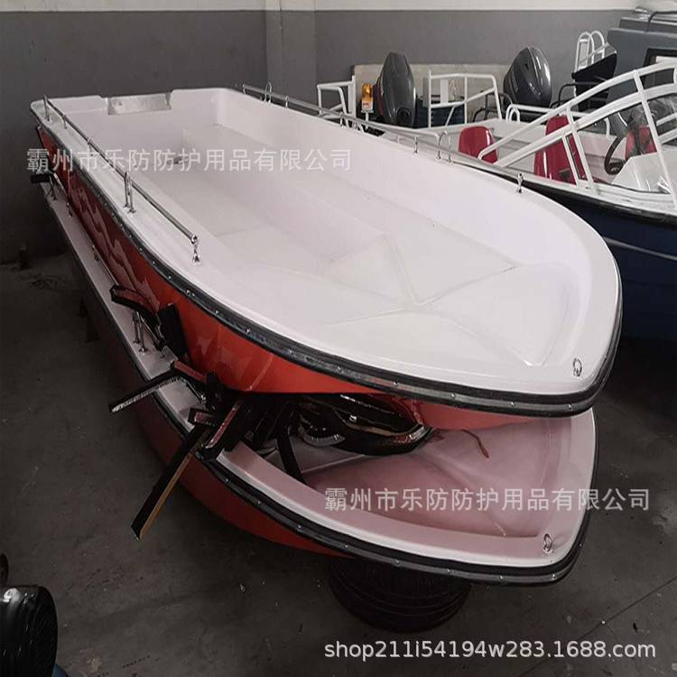 Fiberglass Assault Boat Thickeneded Hard Bottom Flood Control Patrol Boat Fire Emergency Operation Boat 5.2m Water Rescue Fast