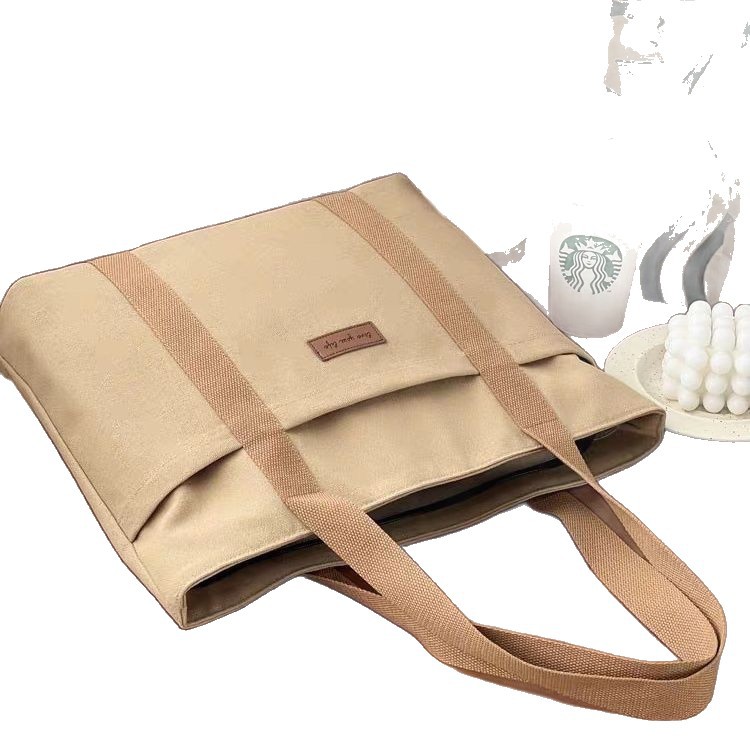 Original Design Japanese-Style Thickened Simple Versatile Commuter Canvas Tote Bag Student Class Shoulder Handbag