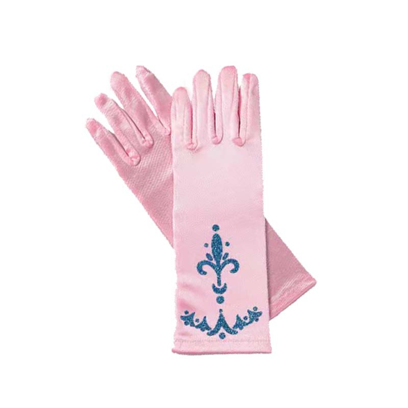 Factory Direct Sales Frozen same style Princess Elsa Gloves girl role play toy satin printed gloves