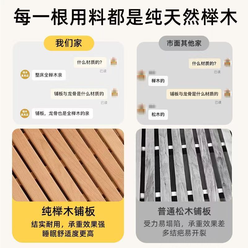 Beech Children's Splicing Bed Baby Splicing Bed Children's Bed Large Bed Lifting Guardrail Widened Bedside Baby Crib