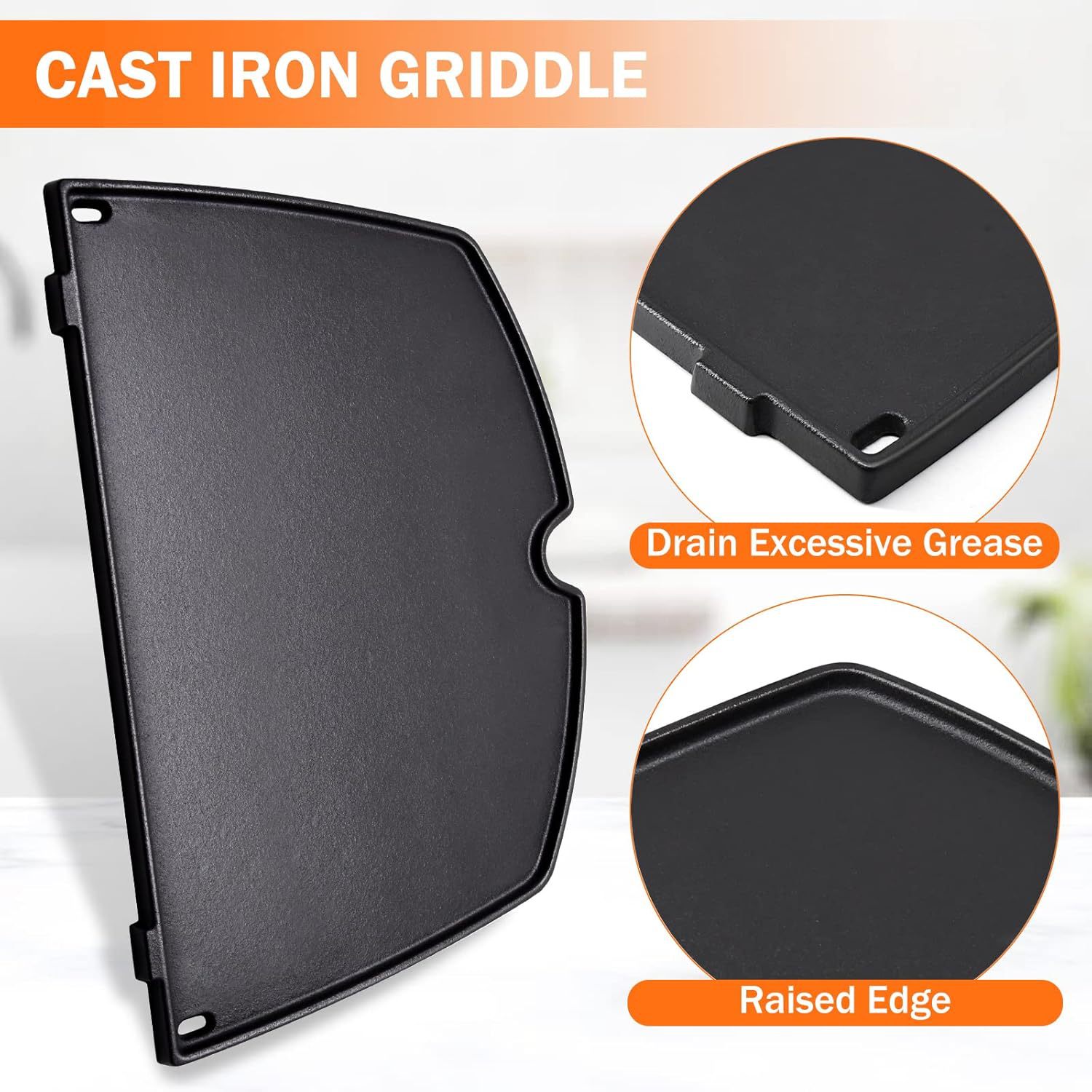 Amazon's Popular 6558 Cast Iron Griddle Is Suitable for Weber Q1000 Q1200 Q1400 Q120Q140