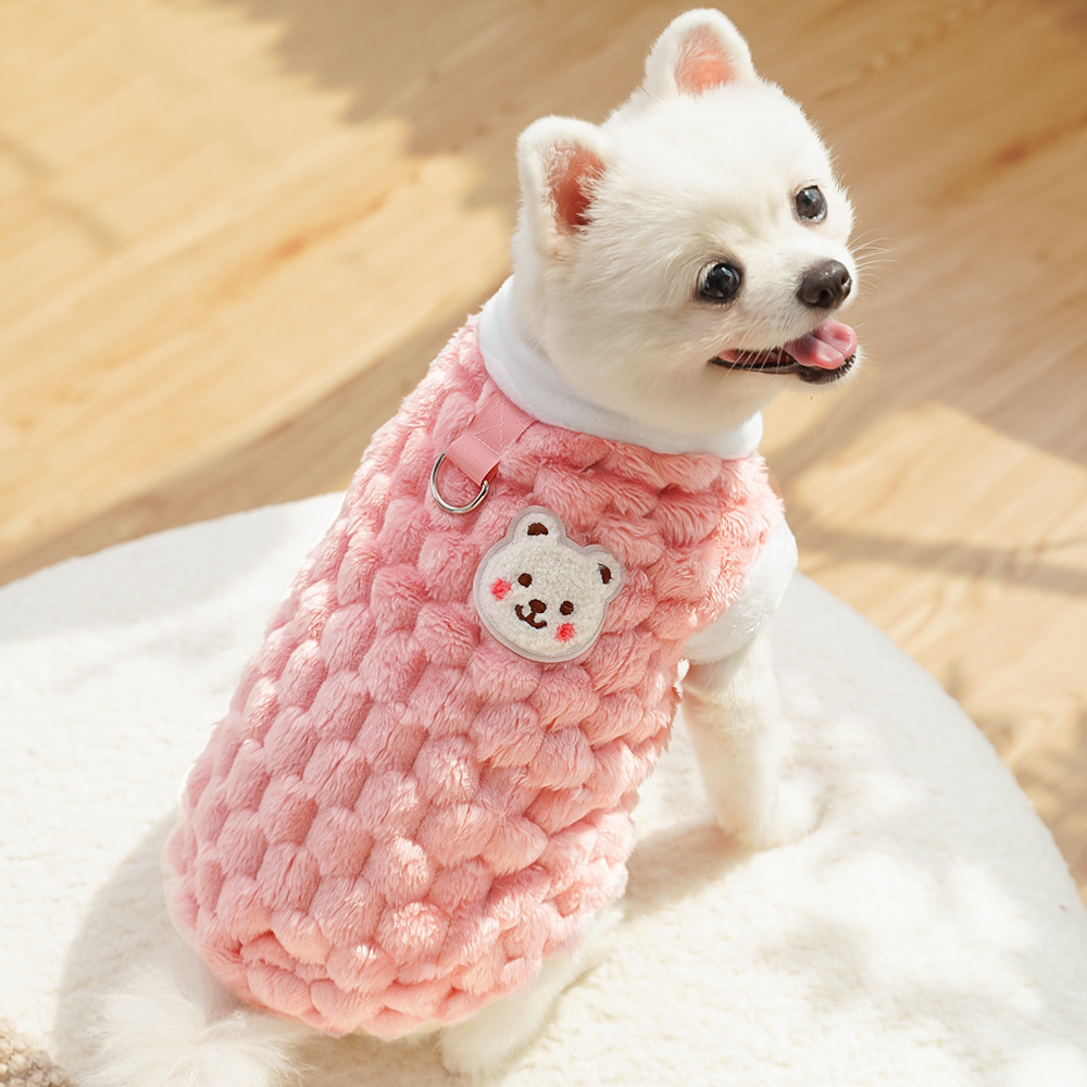 Traction puppy clothes new autumn and winter than bear pet teddy Schnery cat supplies fleece-lined wholesale