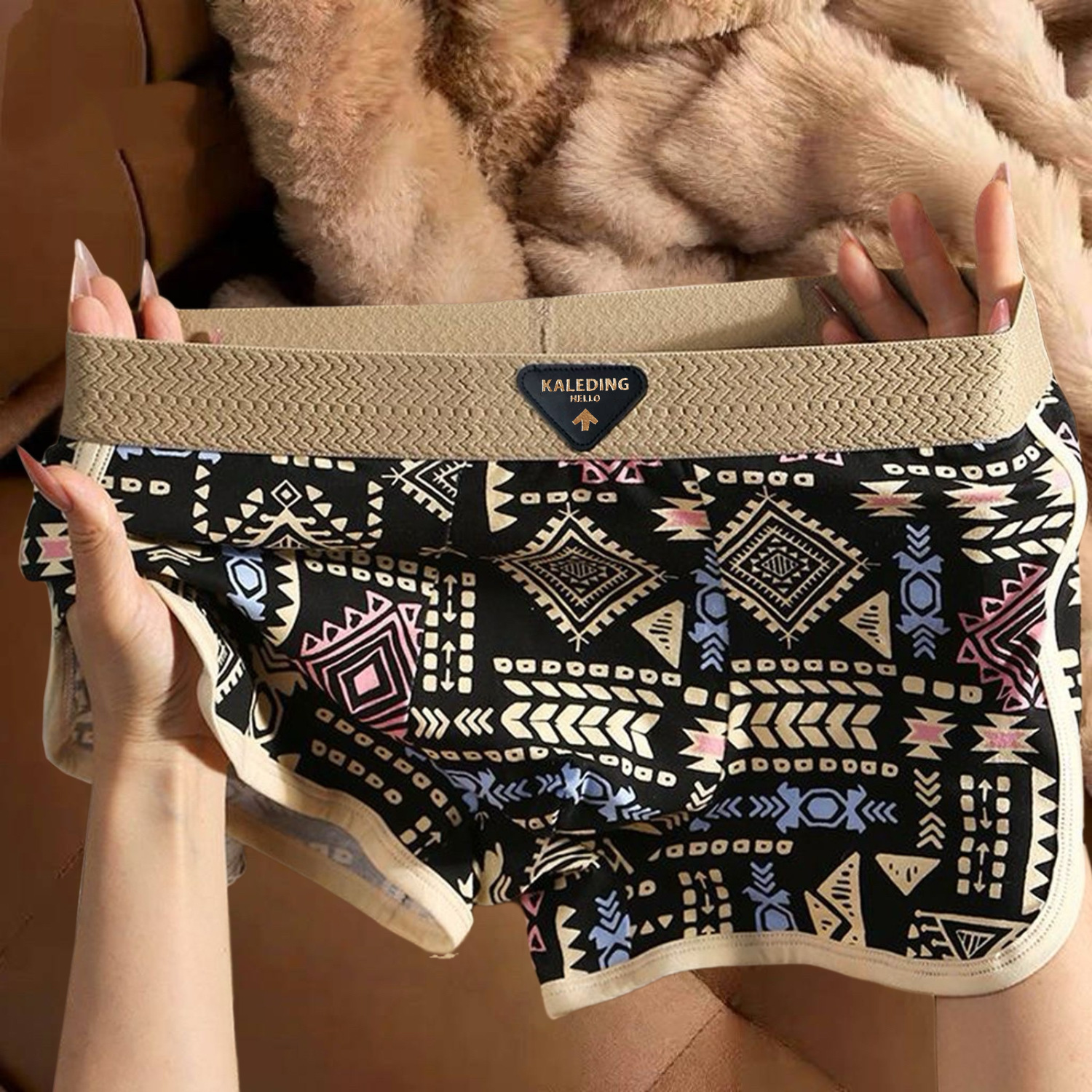 New Trendy and Fashionable Men's Underwear, Sports Boxer Briefs, Comfortable and Breathable Four-Corner Shorts for Teenagers, Trendy Brand