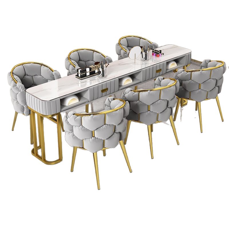 New Stylish Economical Single and Double Luxury Multifunctional Trendy Ins-Style Manicure Table Cream-Style Manicure Table and Chairs