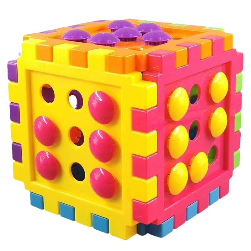 Children's large particle mushroom nail puzzle puzzle assembling cube puzzle board early education intelligence development baby toys