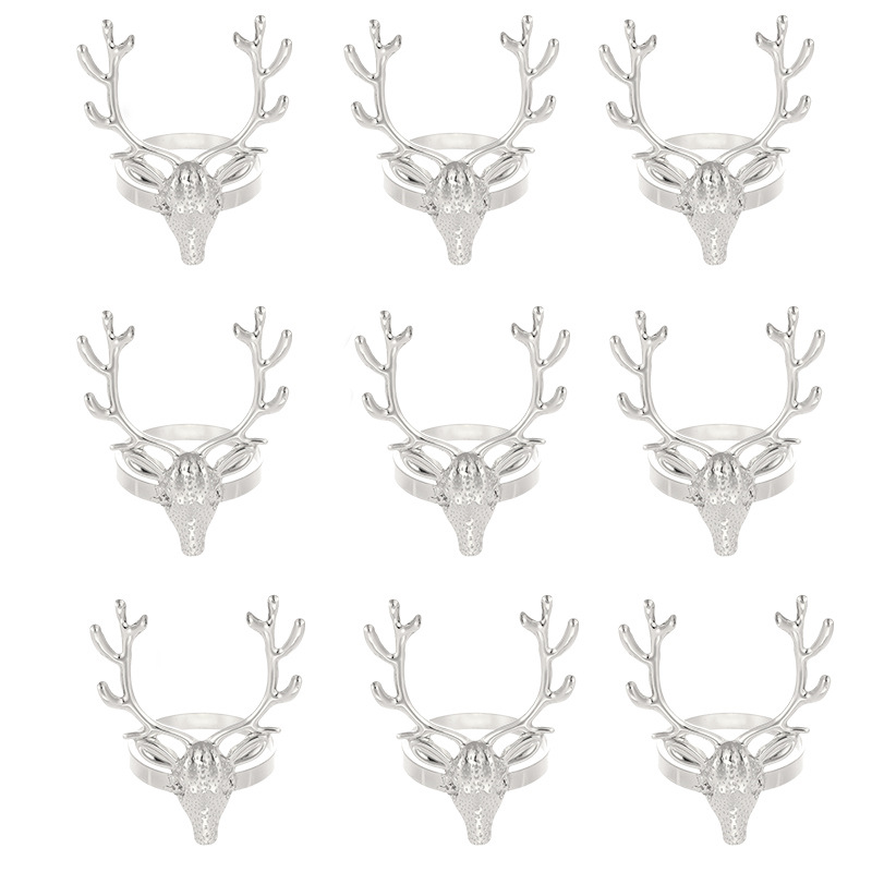 Christmas Antler Napkin Ring Napkin Buckle Christmas Party Table Decoration Deer Napkin Ring Manufacturer Wholesale