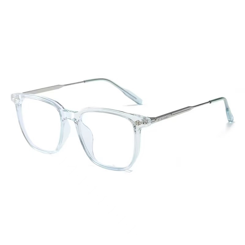 Men's Business Square Frame Myopia Can Be Equipped with Radiation-Proof Eye Protection Black Frame Versatile Glasses Frame Women's Anti-Blue Light Glasses