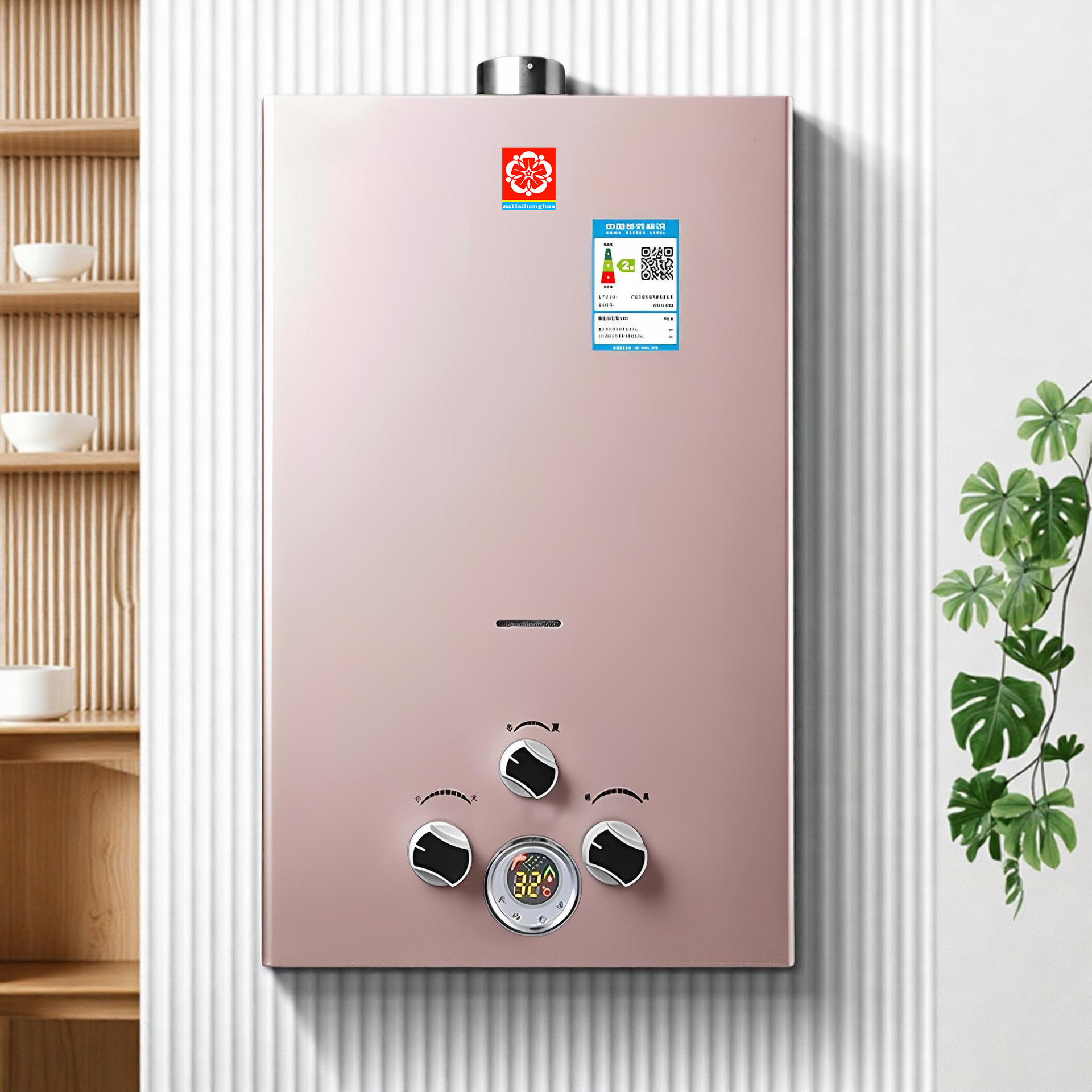 Gas Water Heater with Forced Exhaust, Balanced Battery, Suitable for Gas, Liquefied Gas, and Natural Gas, Low Water Pressure, Constant Temperature, Intelligent Gas Type