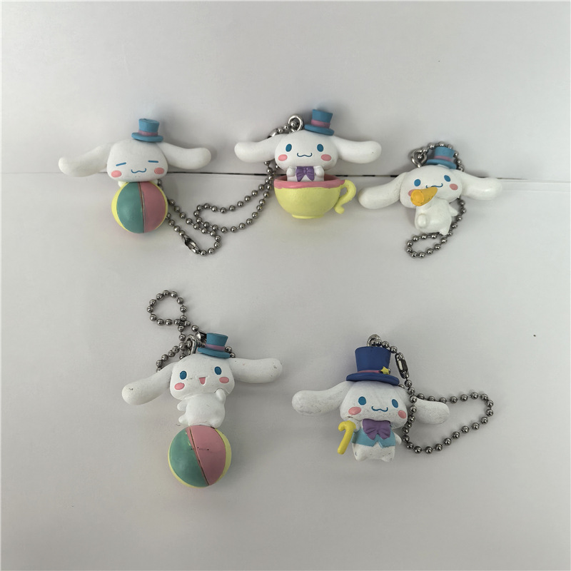5 Sets of Cute Cartoon Circus Cinnamon Dogs, Big-Eared Dogs, Keychain Pendants, Toy Ornaments