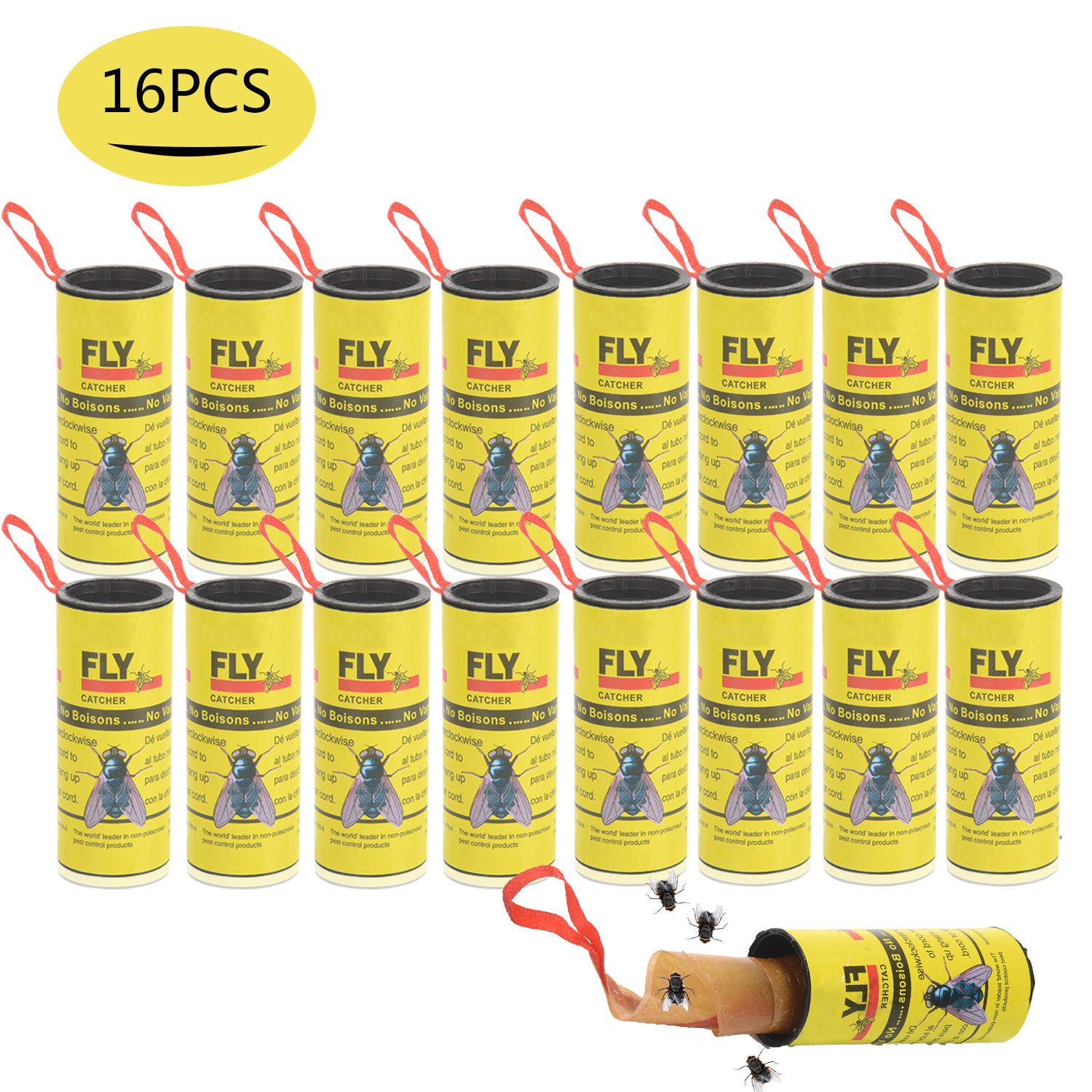 Manufacturer Cross-Border Sticky Fly Roll Sticky Fly Paper Fly Glue Fly Roll Paper Sticker Fly Board Fly with Fly Catching Flies Trap