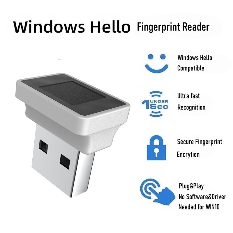 Mini USB Fingerprint Reader Windows 10/11 Biometric Scanner Padlock Laptop Finger