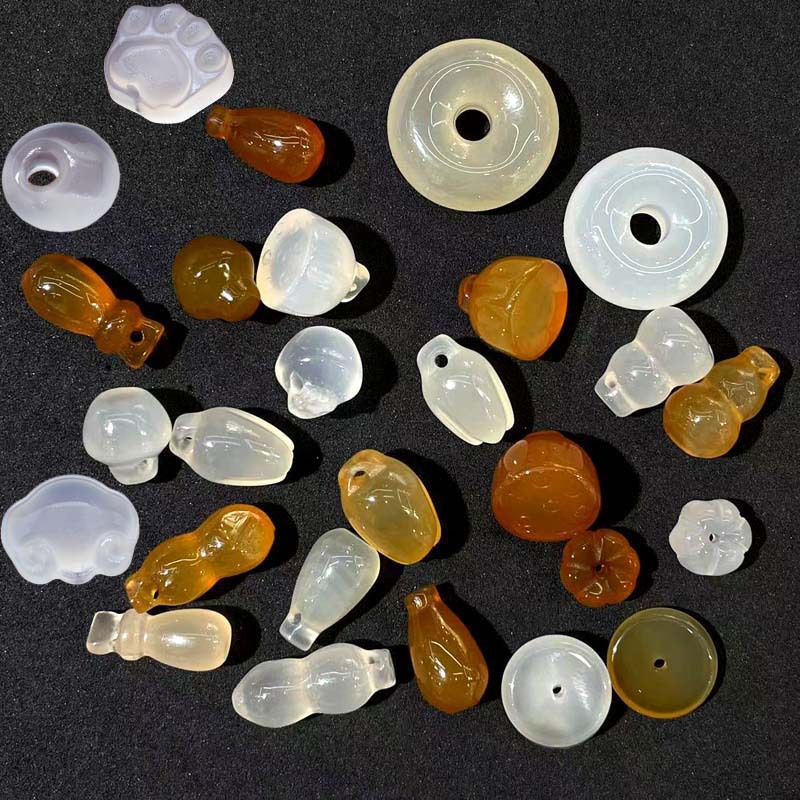 Туристические товары для храмов, подвеска из ледяного семени халцедона, аксессуары, арахисовая лотосовая крыша, безопасная пряжка, грушевидный DIY