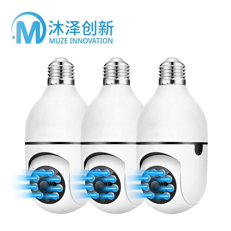 A6 Light Bulb Camera Hd Night Vision Security Monitoring 360 Degree Panoramic Indoor Wireless Wifi Camera E27