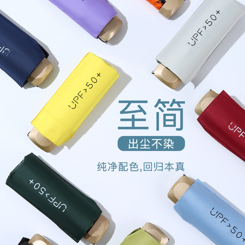 Sun Umbrella with Black Coating, Flat 50% off Umbrella Card Holder, Sun Protection Pocket Sunshade Umbrella, Compact Sun Umbrella, Card Umbrella