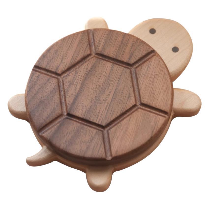 Cross-Border Cute Universal Coaster Saucer Set Coffee Table Desktop Anti-Scalding Turtle Insulation Pad Walnut Solid Wood Coaster
