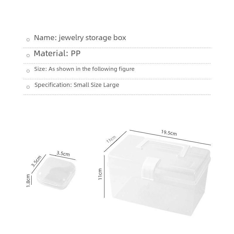 Anti-Oxidation Transparent Plastic Storage Box, Portable Large-Capacity Dust-Proof Jewelry Box, Necklace and Earrings Box, Organizing Jewelry Box