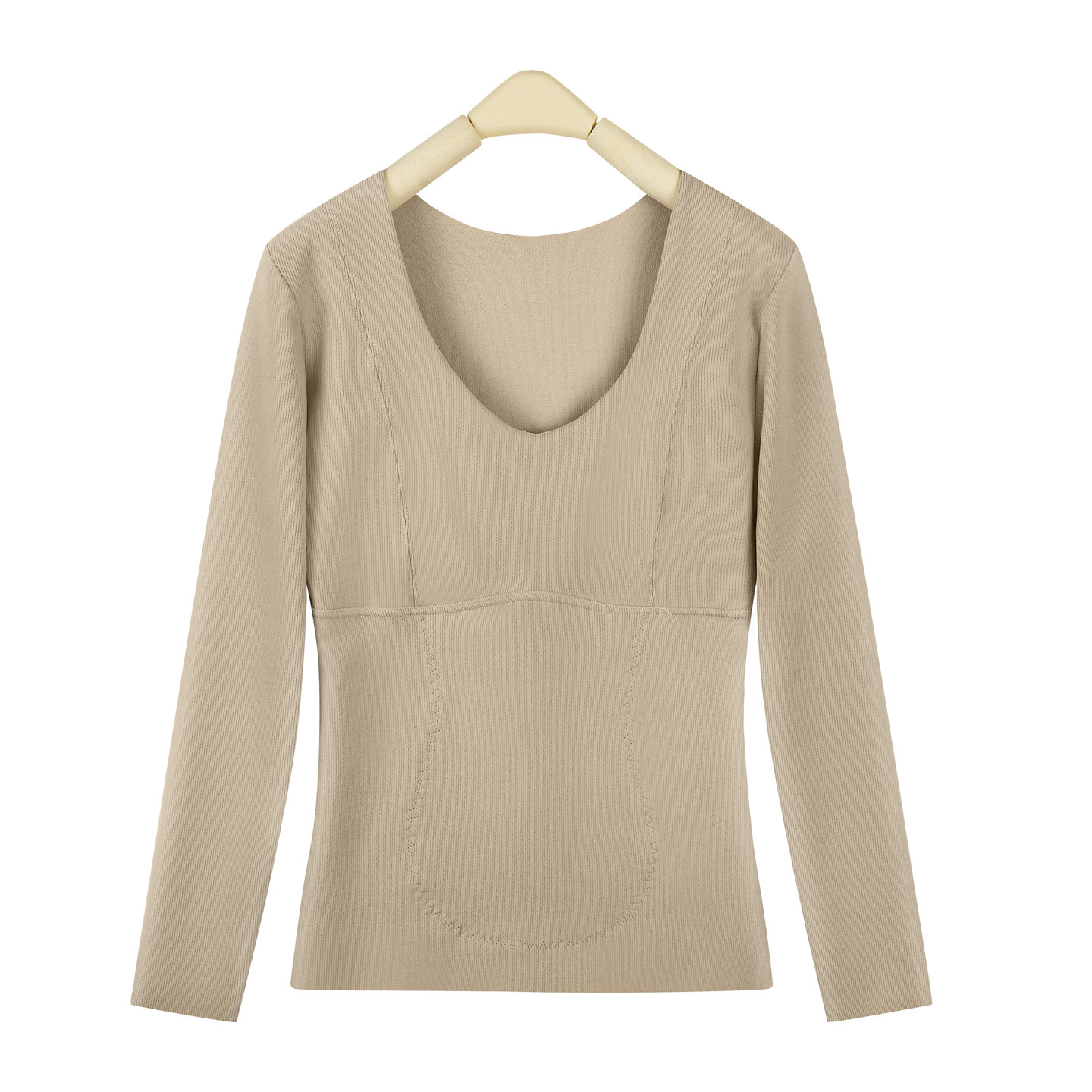 Derong Autumn and Winter Thermal Intimates, Autumn Clothes and Vests, Women's Velvet Thickeneded Suits, Bottoming Shirts, Self-Heating Long-Sleeved Thermal Intimates