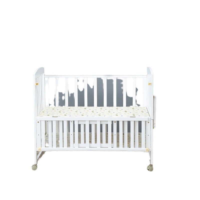 Solid Wood Crib, Multifunctional Cradle, Can Be Spliced with Newborn Mosquito Net, Baby Bed, Manufacturer Wholesale Children's Bed