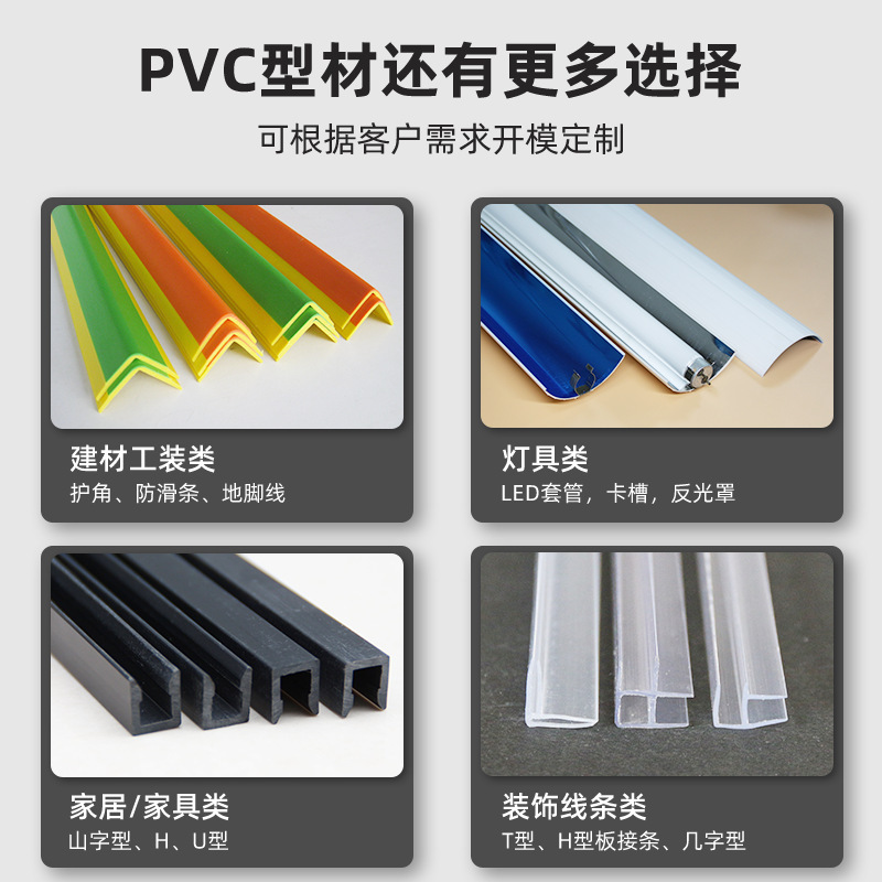 U-Shaped Slot Edge Banding Strip Customized Pvc Extrusion Profile Furniture Edge Banding Strip Indoor and Outdoor Universal U-Shaped Slot Protection Strip