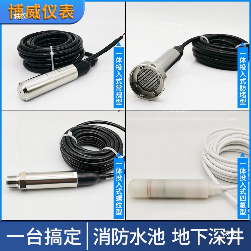 Subowei Integrated Immersion-Type Ptfe Liquid Level Meter Anti-Corrosion Acid and Alkali Resistant 4-20Ma Liquid Level Transmitter Sensor