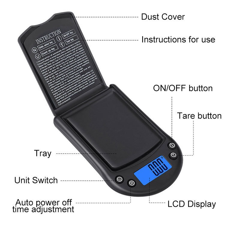 in stock high precision electronic scale small portable jewelry scale old A07 pocket electronic scale 0.01G kitchen scale