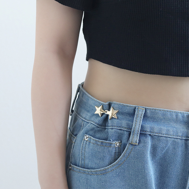 Small Star Waist Buckle Detachable No-Sew Waist Button Jeans Waist Reduction Tool