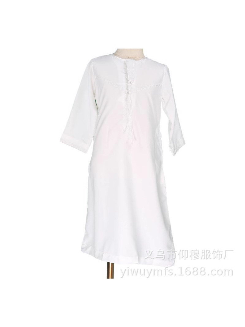 2025 New Foreign Trade Cross-Border Middle Eastern Robe Children's Round Neck Ethnic Style Robe Ethnic Clothing in Stock
