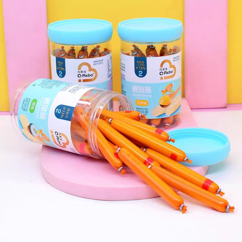 August-September 2025 Qiaolaibao Fish Sausage Cod Fish Sausage 180g Canned Fish Sausage Snack Ham Sausage Cod Sausage Meat