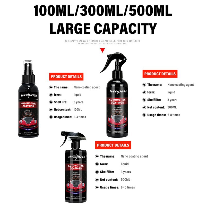 Automobile coating agent automobile paint coating agent hand spray flooding water coating wax nano coating agent spray car wax