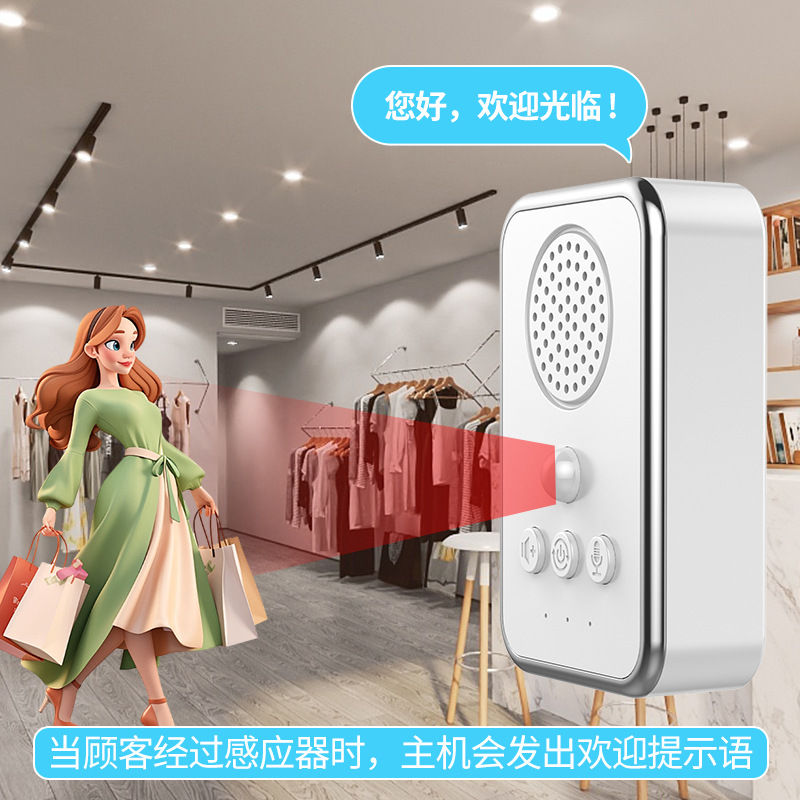 Welcome Voice Prompter for People Entering the Door, Doorbell Sensor Welcome Device, Small Speaker for Entering the Store Announcer