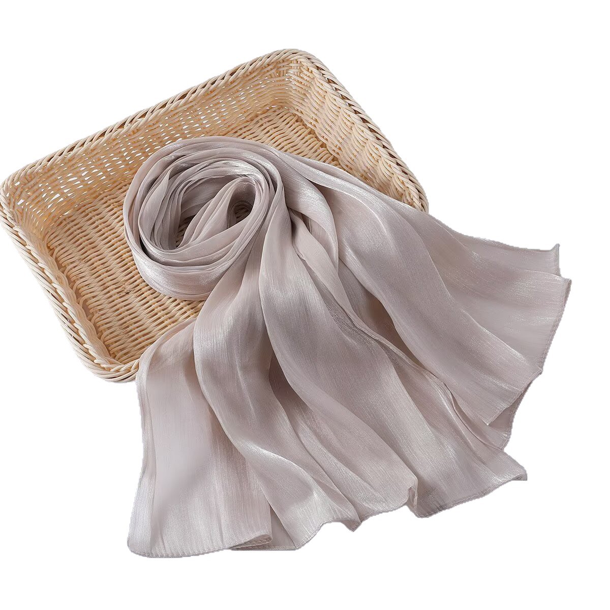 2025 Cross-Border Island Crepe Bright Silk Gauze Long Scarf Fabric Middle Eastern Headscarf Arabic Fabric Thin Breathable Wholesale