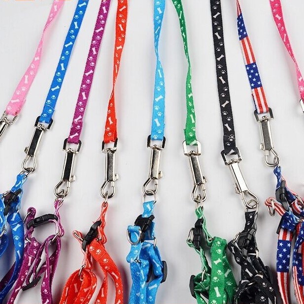 Поводок для мелких и средних собак с принтом лап, специальный поводок для внешней торговли