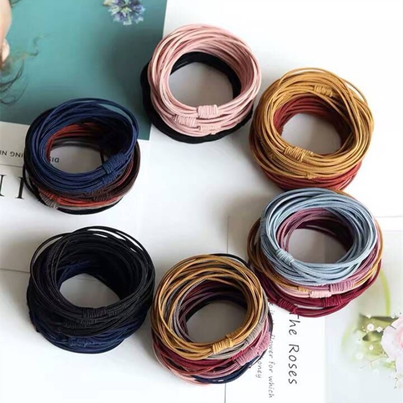 New Four-In-One Rubber Band Hair Band Korean Simple Multi-Layer Rubber Band Hair Band Girls Hair Tie Headband Wholesale