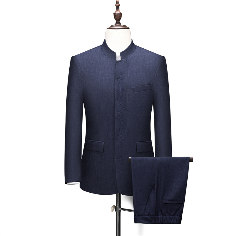 Spring and Autumn Men's Casual Tunic Suit Tang Suit Men's New Chinese Style Suit Jacket National Style Elderly Suit