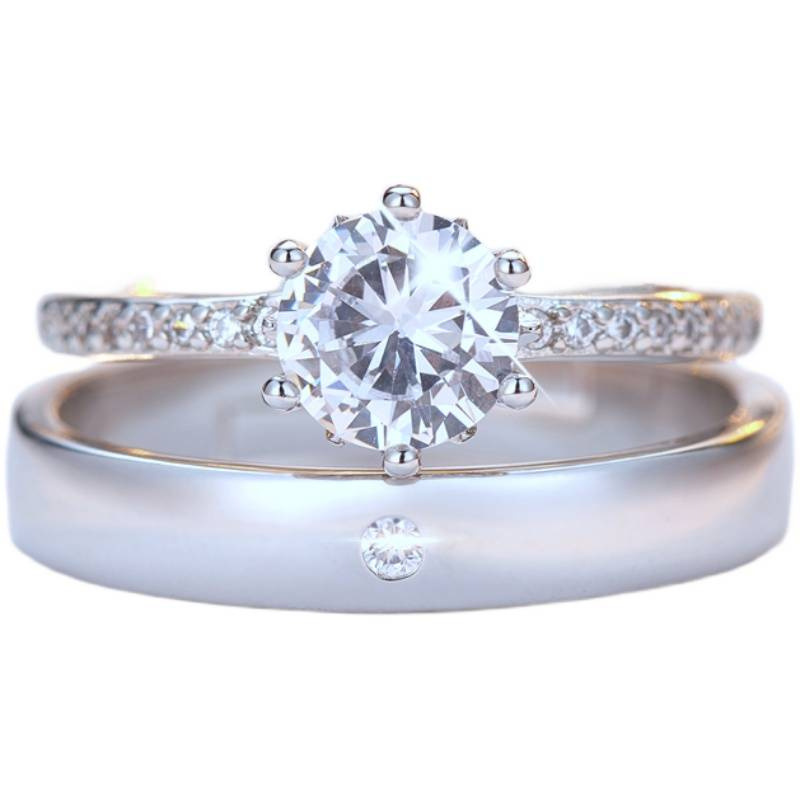 Wedding Rings, Wedding Rings, Wedding Props, Couple Rings, Men's and Women's Fake Diamond Ring Exchange Ceremony