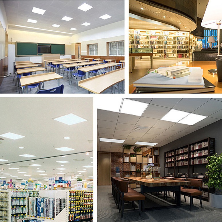 FSL Foshan Lighting Panel Lamp LED Panel Lamp Integrated Ceiling Aluminum Buckle Embedded Office Commercial Lighting Project