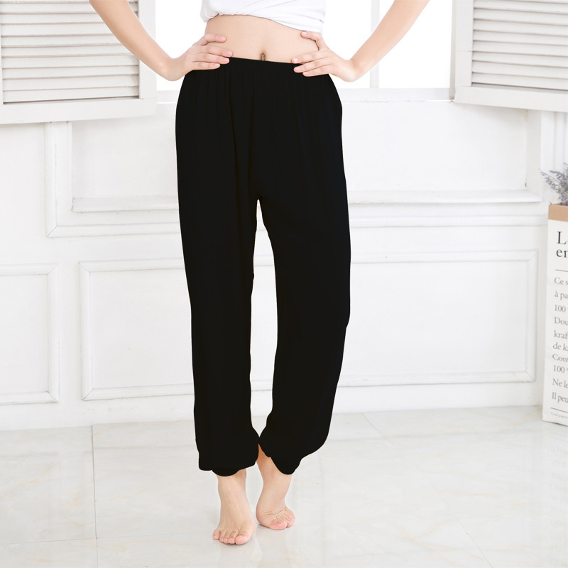 Men's and Women's Lantern Pants Cotton Silk Trousers Artificial Cotton Anti-mosquito Pants Yoga Thin Dancing Wide-leg Adult's Tai Chi Pants for Summer