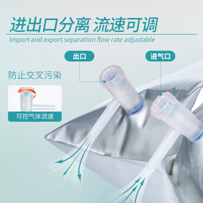 Labshark Aluminum Foil Gas Sampling Bag Pp Single and Double Valve Gas Sampling Bag Collection Gas Storage Gas Collection Bag Laboratory