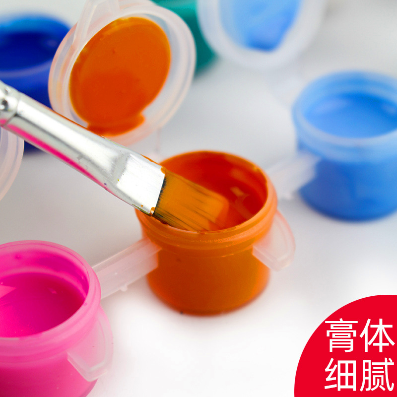 Small Acrylic Paint Strips Environmentally Friendly Kindergarten Kidsren Waterproof 12-Color Set DIY Stone Painting Sealed Small Box 3ml