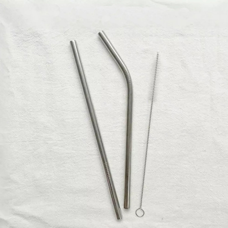 Горячая продажа соломинки из нержавеющей стали 304, прямая, с щеточкой, фабричный кросс-бордер