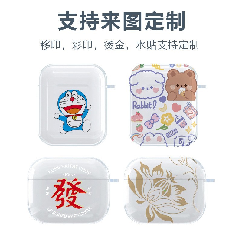 For Airpods Pro Transparent Headphone Set TPU Apple 12345 Generation Bluetooth Headphone Protective Cover Earphone Case