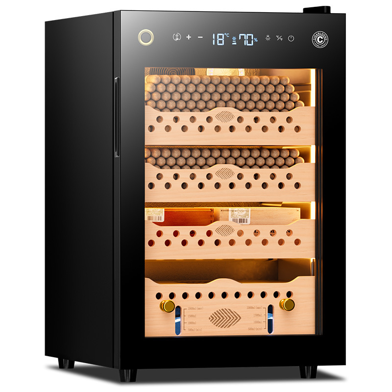 eggplant dragon CL-60C cigar cabinet cedar wood shelf intelligent mini compressor cabinet constant temperature and humidity cigar cabinet