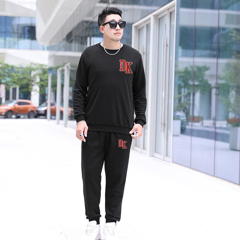 DW1017-DK2017 extra large size 400kg sports cotton tall lengthened suit fat man sweater pants men