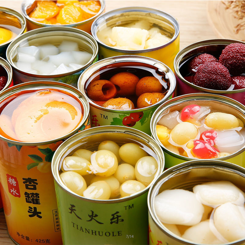 Fresh fruit canned mixed pack 425g per can Full box canned sweet and sour yellow peach canned coconut free shipping wholesale