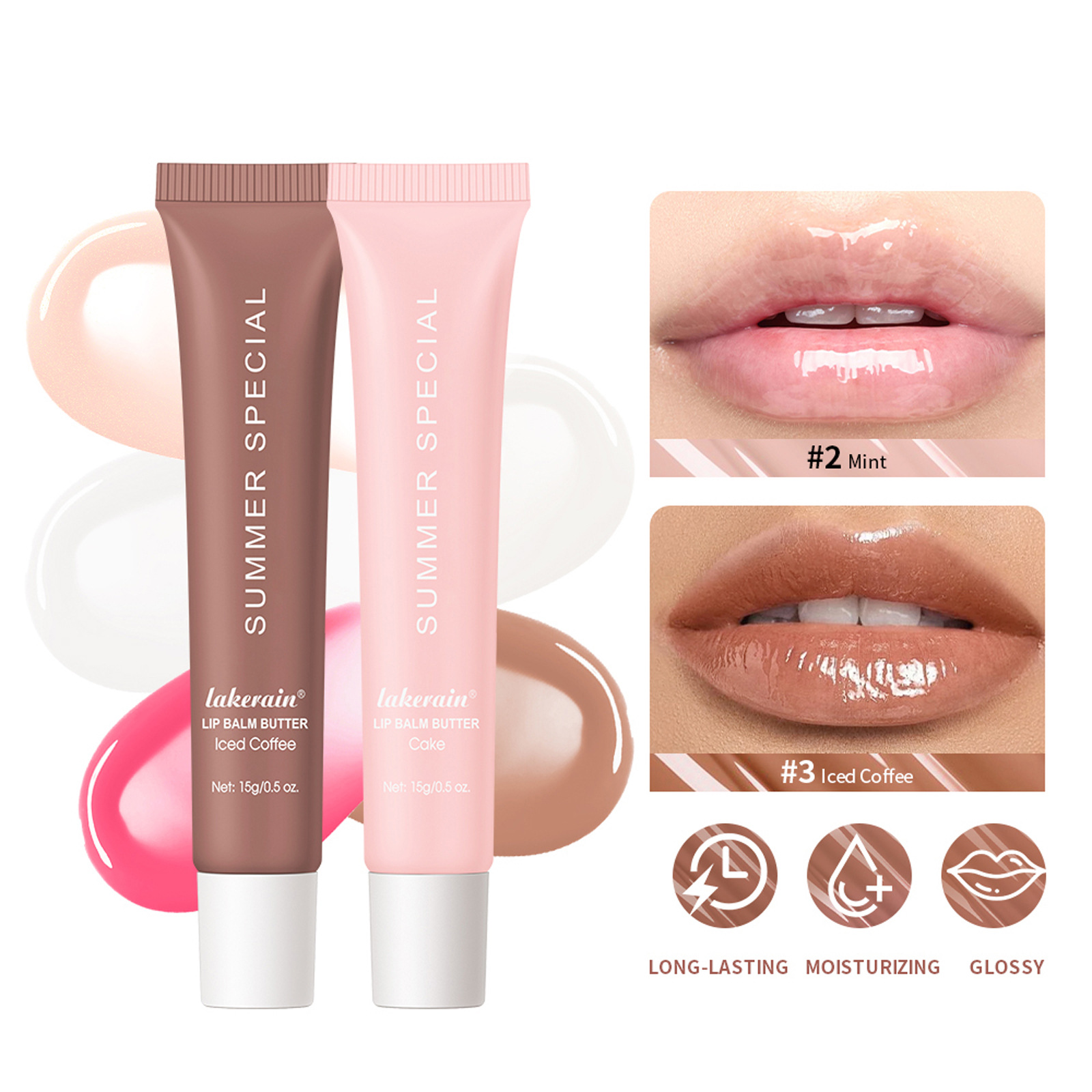 Lakerain летний бальзам для губ увлажняющий для сухих и потрескавшихся губ цветной бальзам для губ