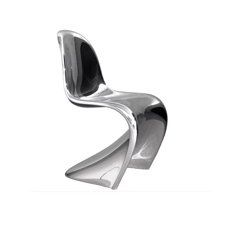 Creative Fiberglass Electroplated Pan Dong Chair Model House Villa Personalized Art Resin Electroplated S-Shaped Single Chair
