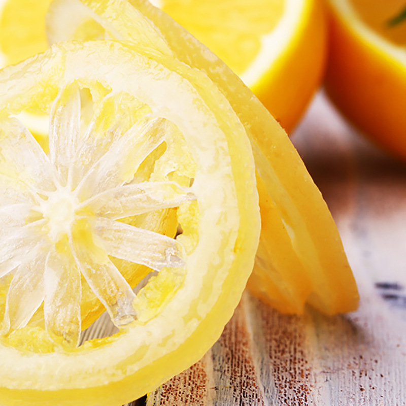 Baicaowei Crystal Lemon Slices 65g Box Size 70 Pack Ready-To-Eat Brewed Candied Fruit Dried Whole Box Snacks Wholesale