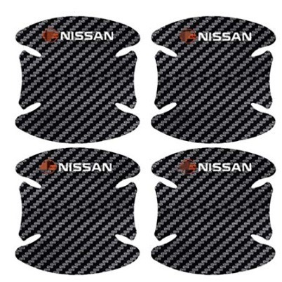 Наклейка на дверную ручку автомобиля Schamley, защитная наклейка из кожи с углеродным волокном