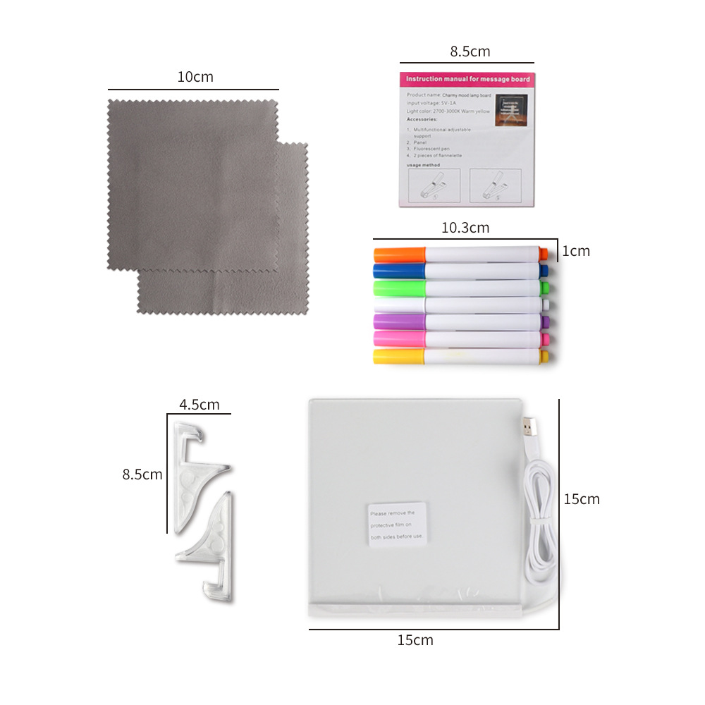 Cross-border creative DIY acrylic fluorescent LED light board luminous message board erasable luminous drawing board writing board